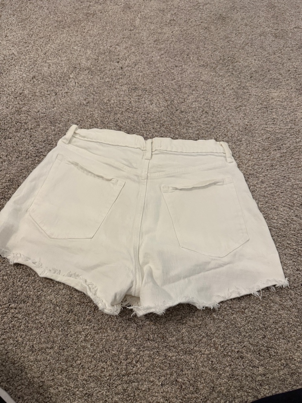 Abercrombie & Fitch The Mom Short High Rise Curve White Denim Cutoff Shorts 31 - Picture 5 of 6
